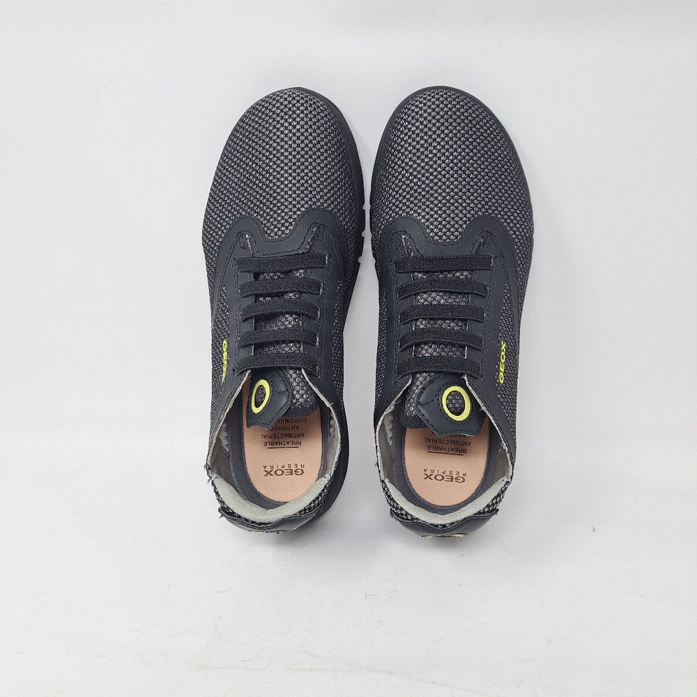 GEOX BOY'S RESPIRA SNEAKER SHOES, Black Kids US Size 5.5 Euro Size 38